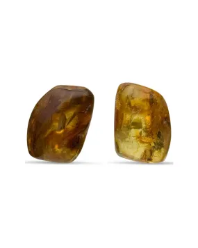 Amber Nugget Clip Earrings