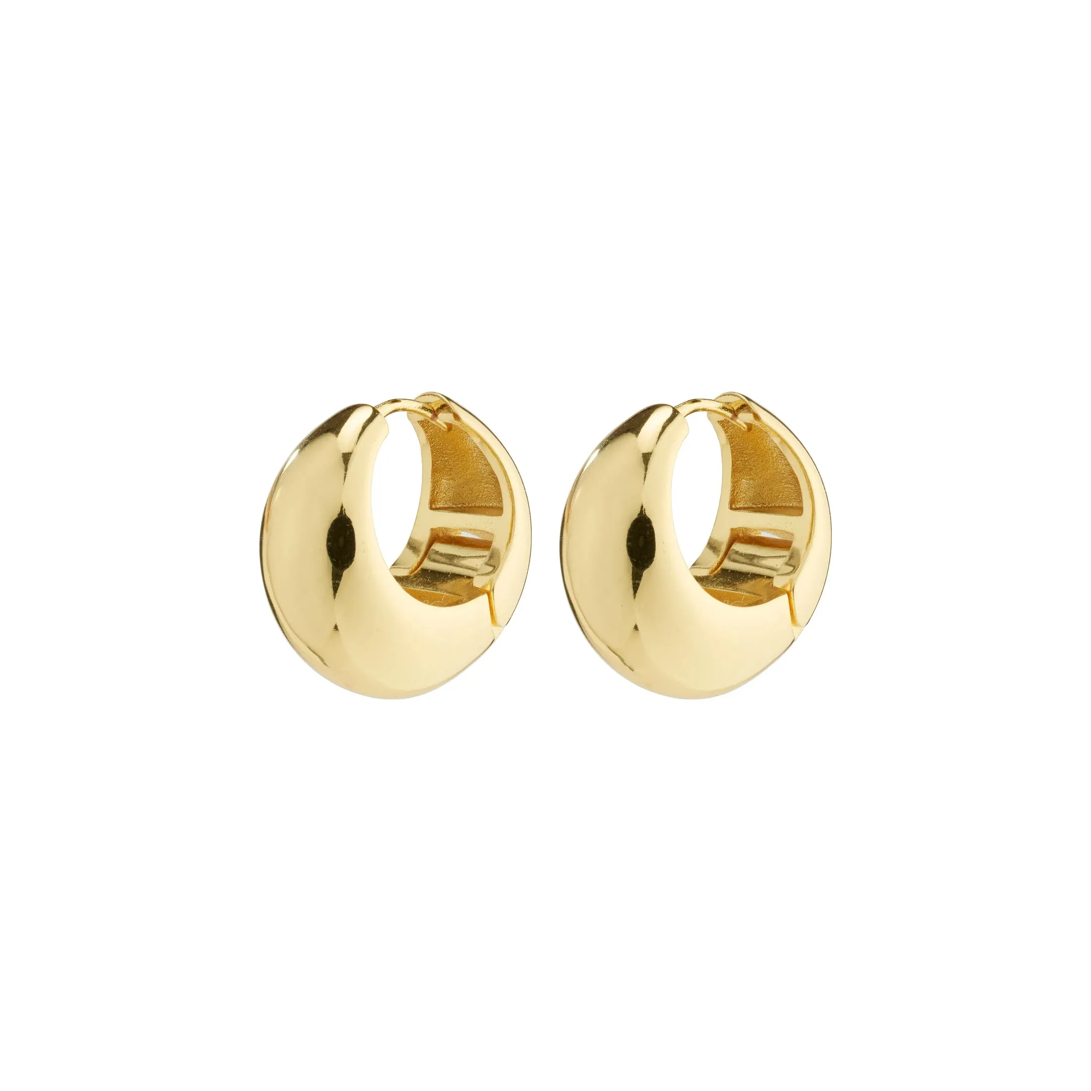 Amber Recycled Chunky Hoops - Gold Plated