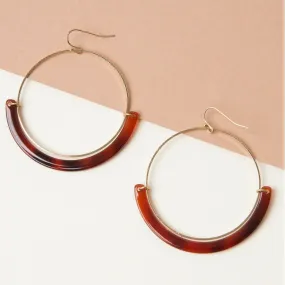 Amber Resin Hoop Earrings