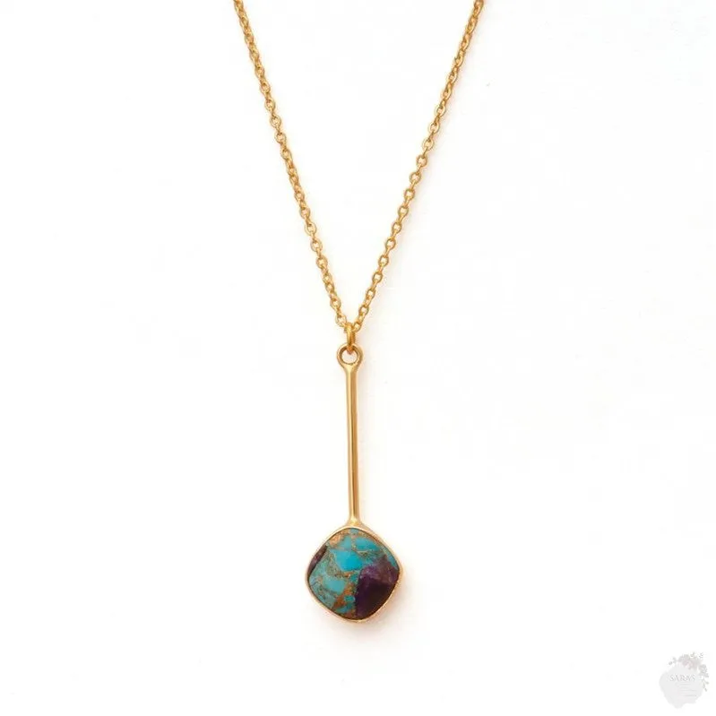 Amethyst Turquoise Jade gemstone necklace