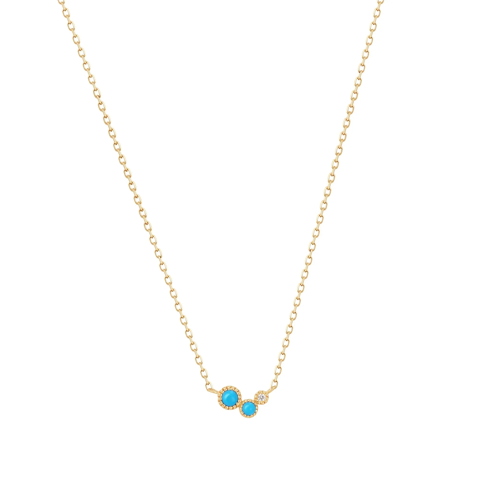 AMIRA | Turquoise & White Sapphire Waterfall Necklace