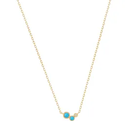 AMIRA | Turquoise & White Sapphire Waterfall Necklace
