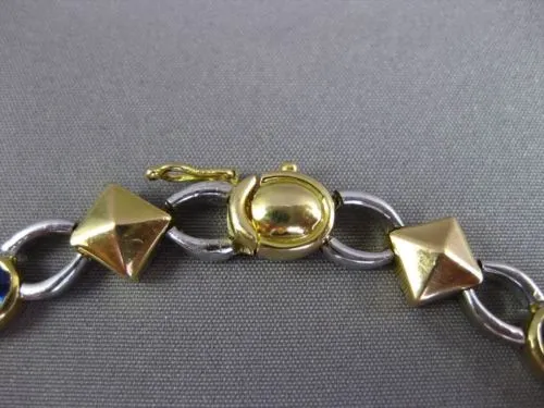 ANTIQUE 12.36CTW AAA SAPPHIRE 18KT WHITE & YELOW GOLD OVAL ETERNITY NECKLACE