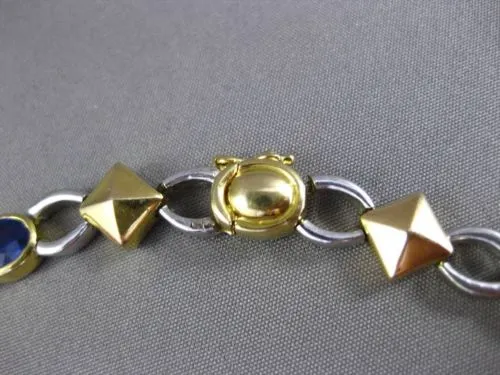 ANTIQUE 12.36CTW AAA SAPPHIRE 18KT WHITE & YELOW GOLD OVAL ETERNITY NECKLACE