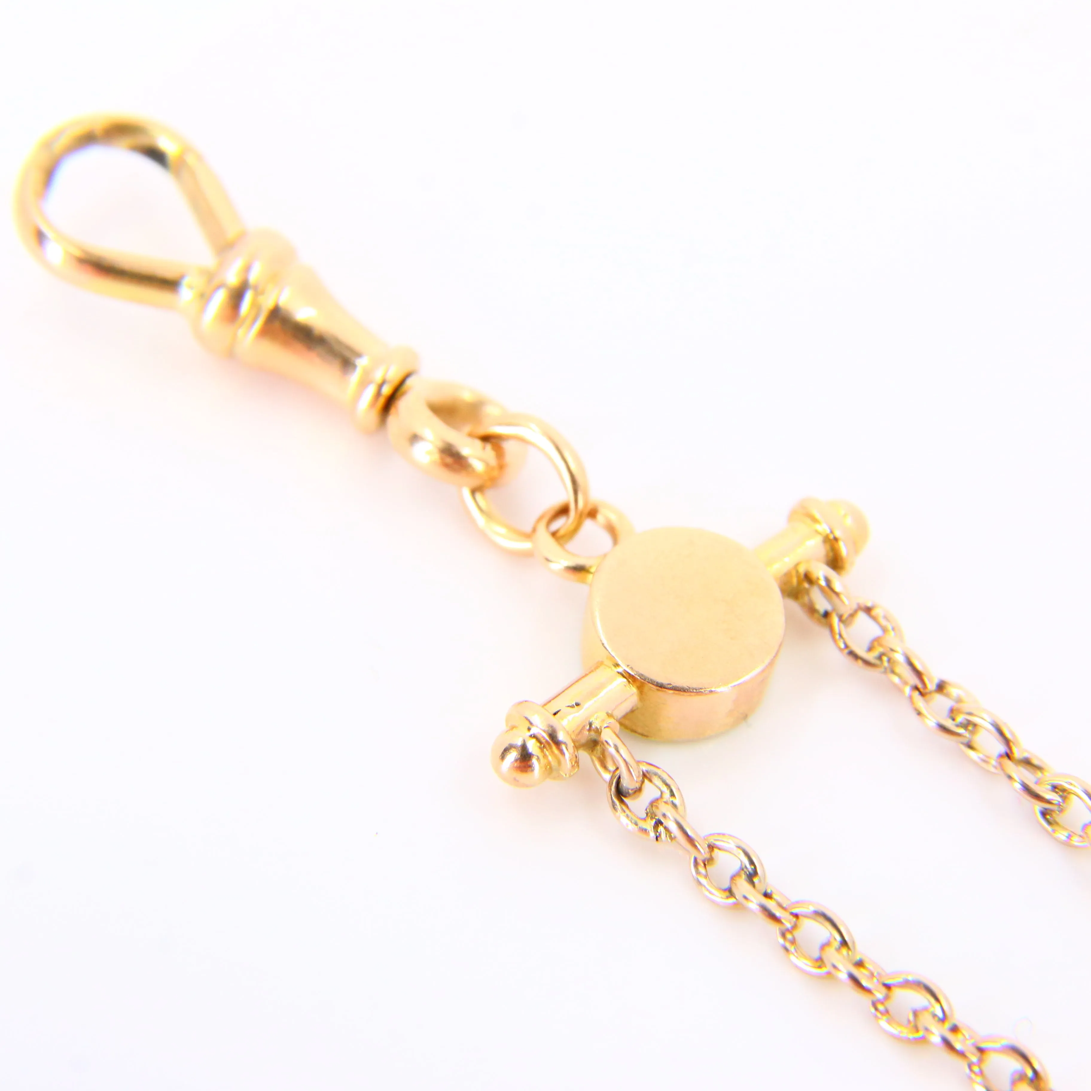Antique 18k Victorian Albertina Pocket Watch Chain Fob Hanging Urn Yellow Gold Watch Guard Chain