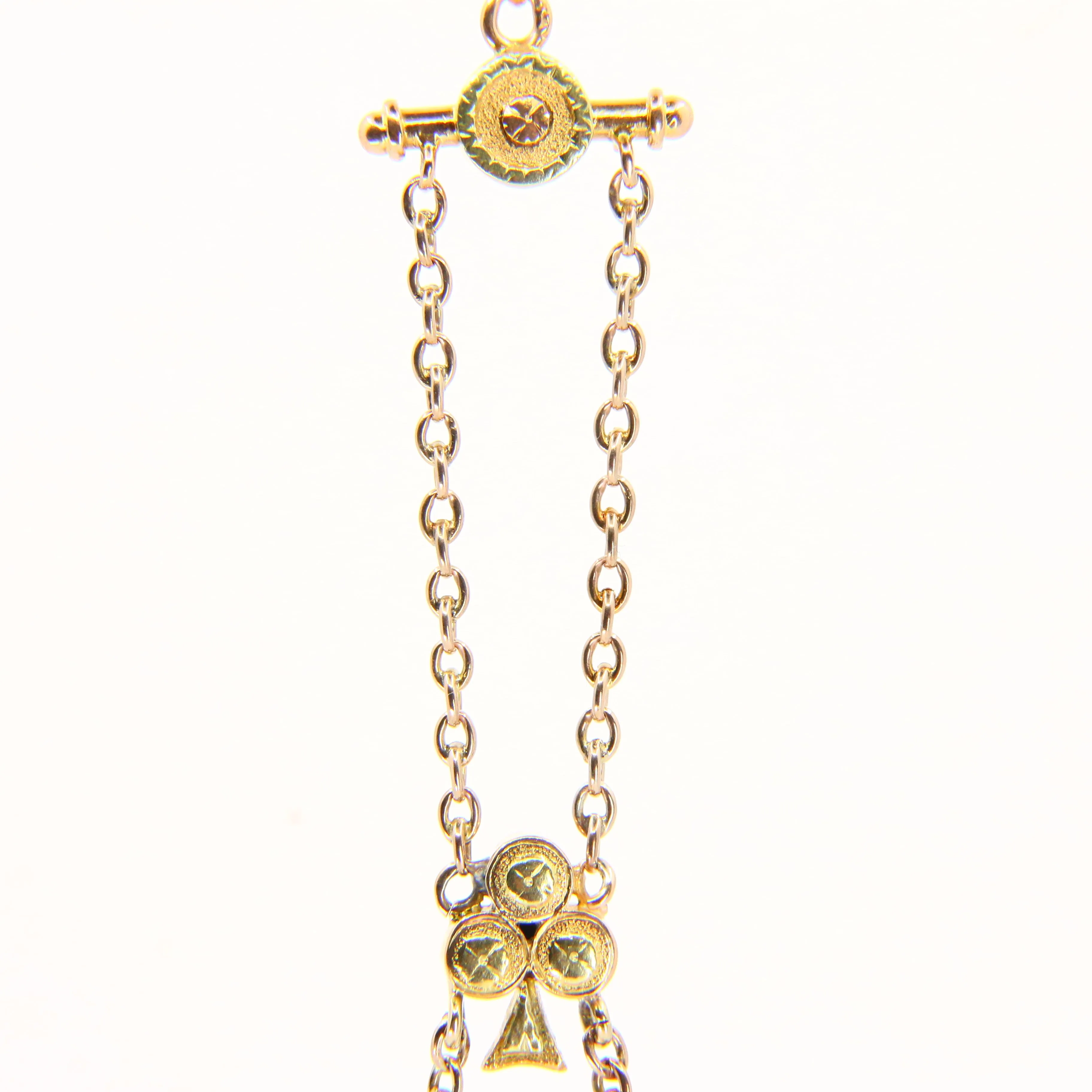 Antique 18k Victorian Albertina Pocket Watch Chain Fob Hanging Urn Yellow Gold Watch Guard Chain