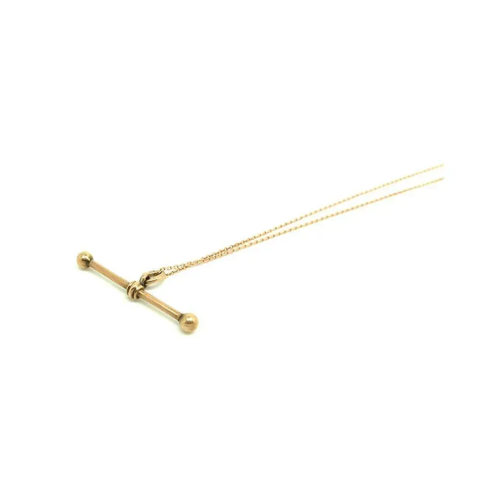 Antique Victorian 9ct Gold T-Bar Necklace