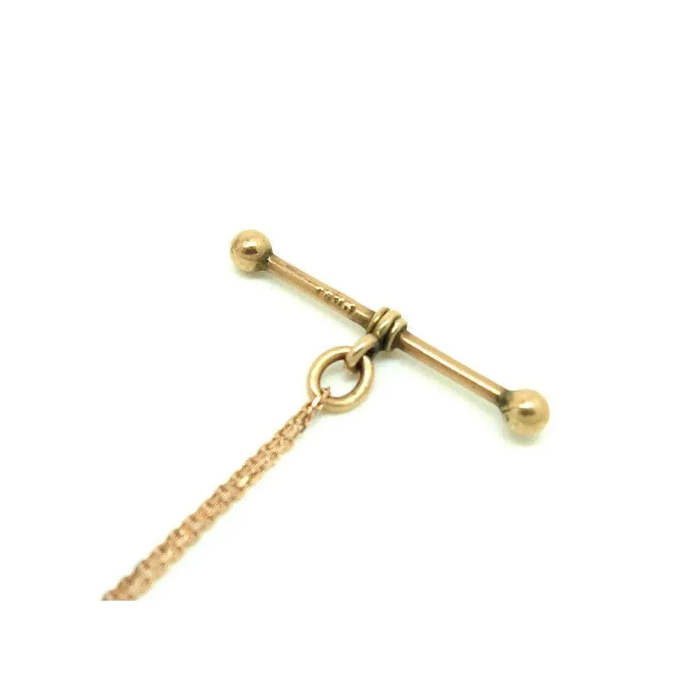 Antique Victorian 9ct Gold T-Bar Necklace