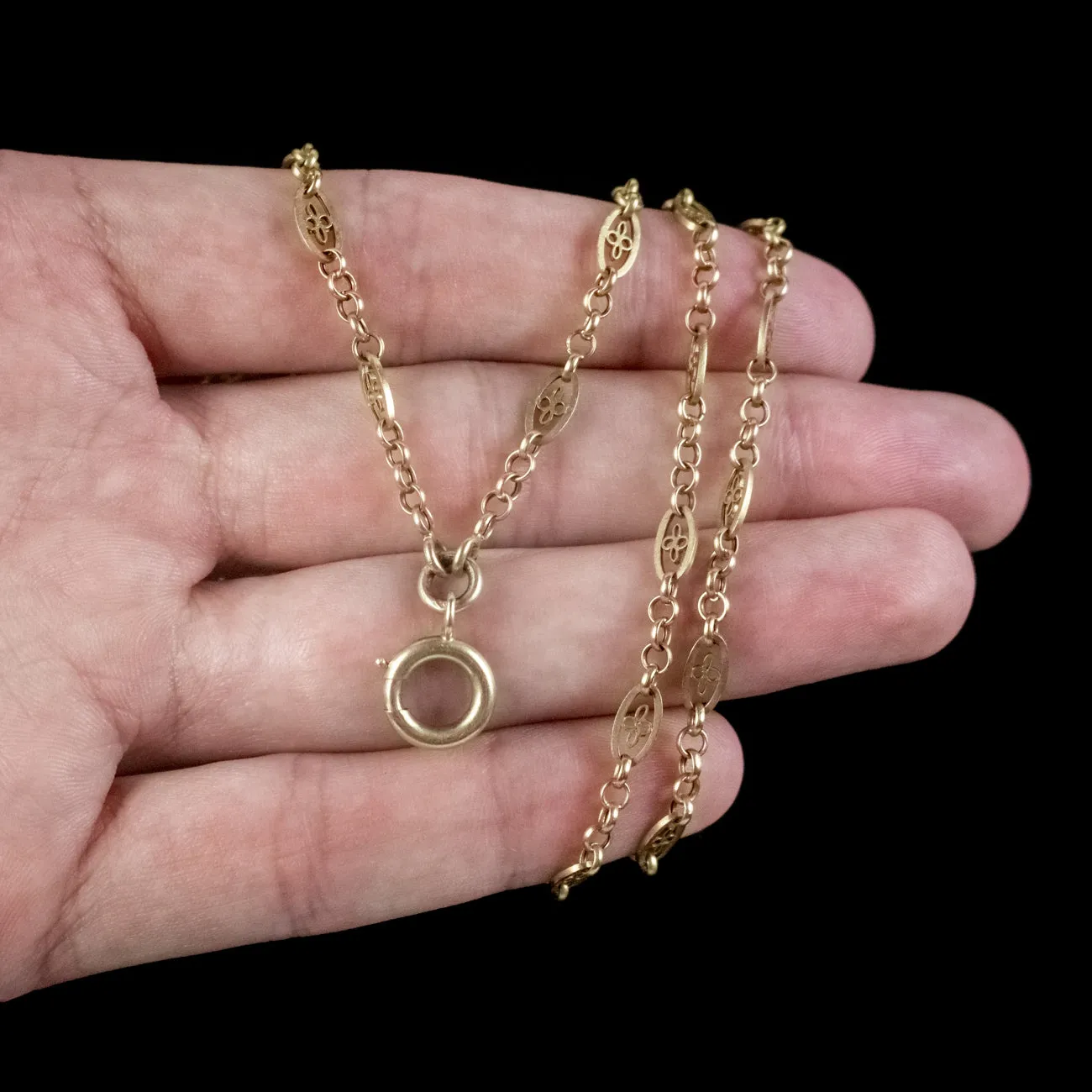 Antique Victorian French Guard Chain Necklace 18ct Gold Circa 1900
