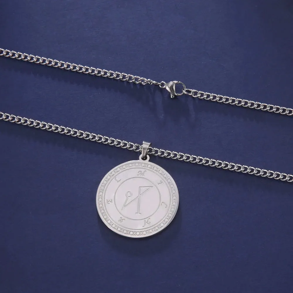 Archangel Michael Sigil Pendant Stainless Steel Amulet Necklace