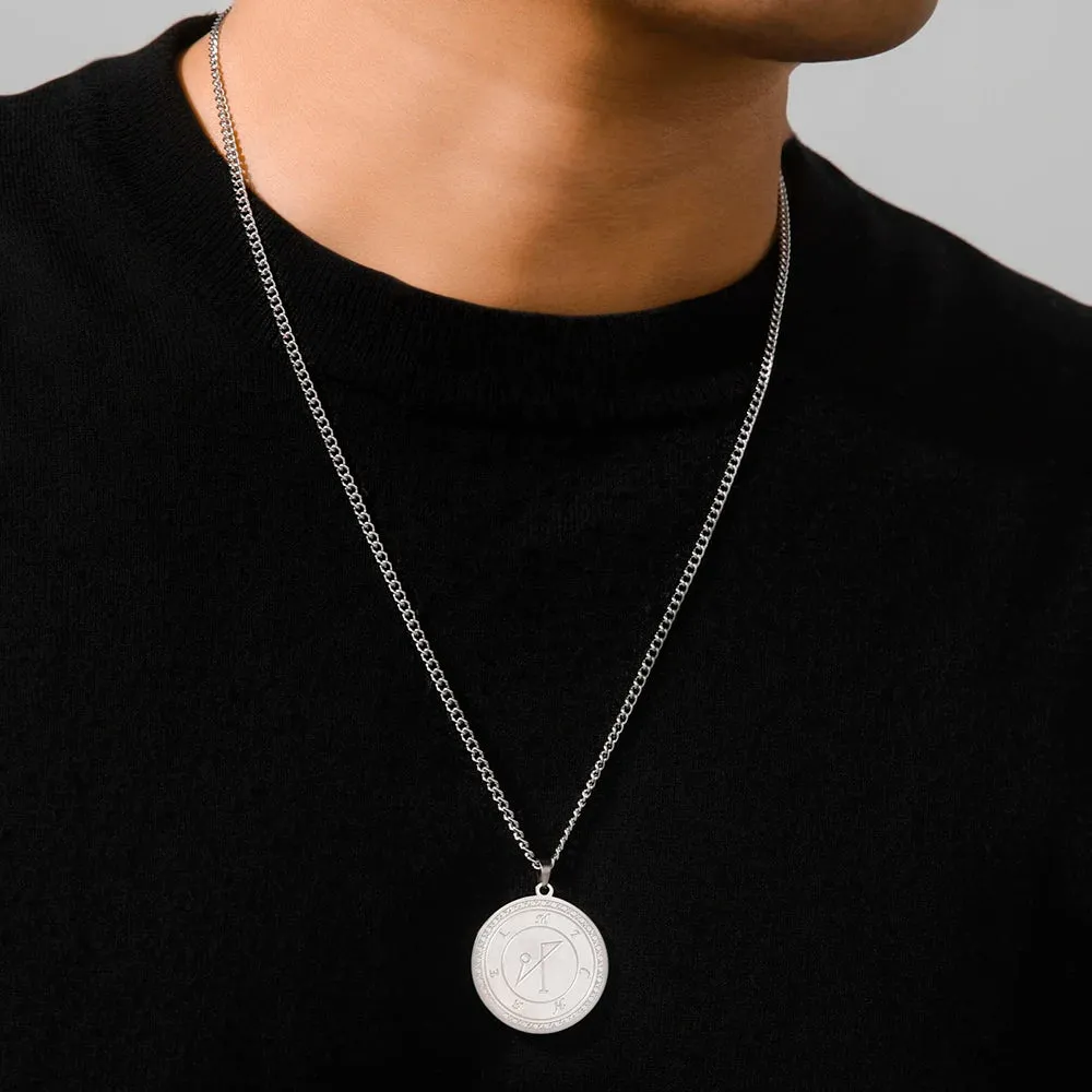 Archangel Michael Sigil Pendant Stainless Steel Amulet Necklace