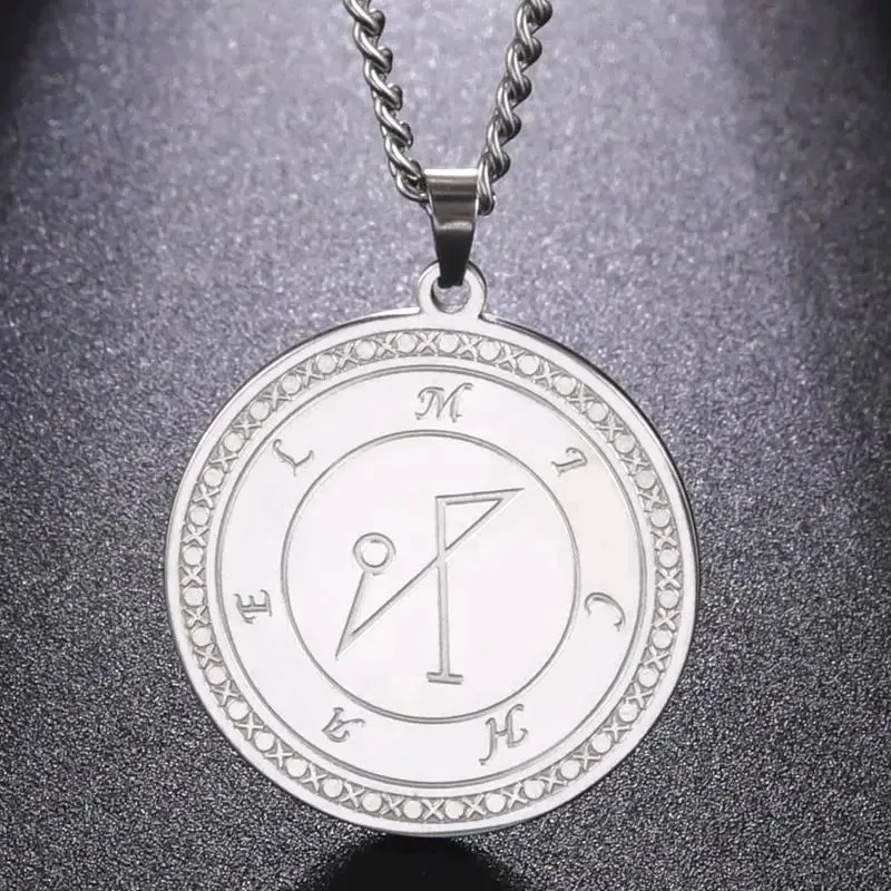 Archangel Michael Sigil Pendant Stainless Steel Amulet Necklace