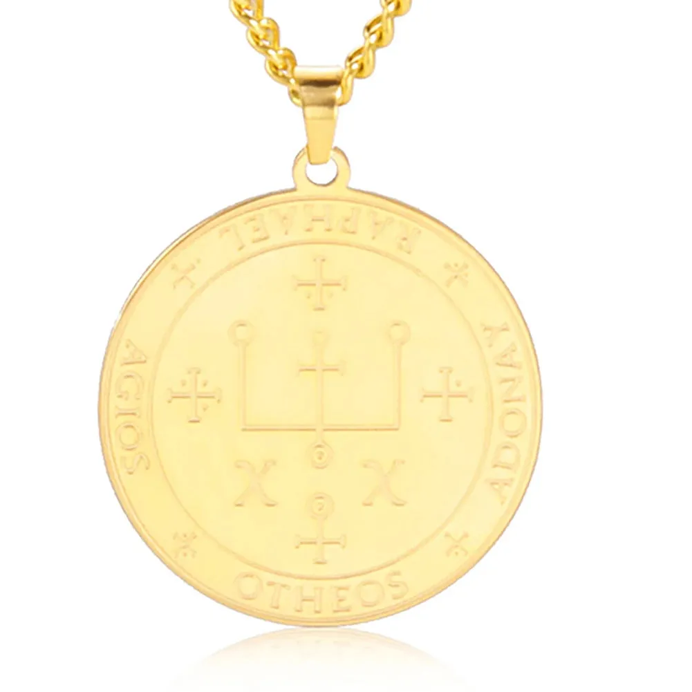 Archangel Michael Sigil Pendant Stainless Steel Amulet Necklace