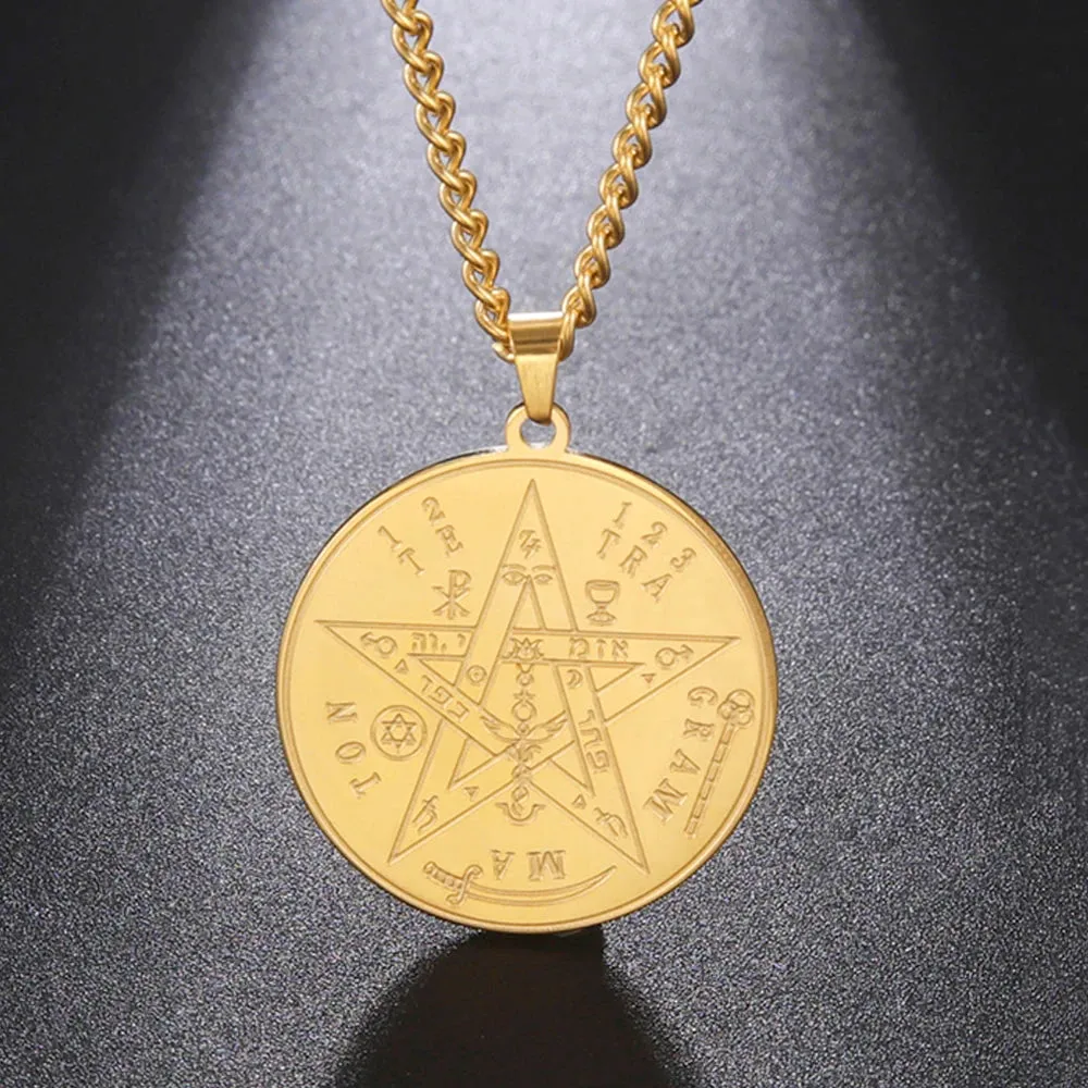 Archangel Michael Sigil Pendant Stainless Steel Amulet Necklace