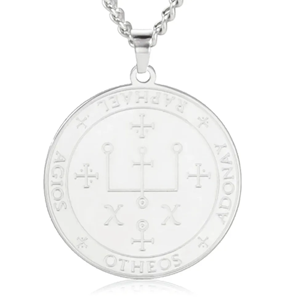 Archangel Michael Sigil Pendant Stainless Steel Amulet Necklace