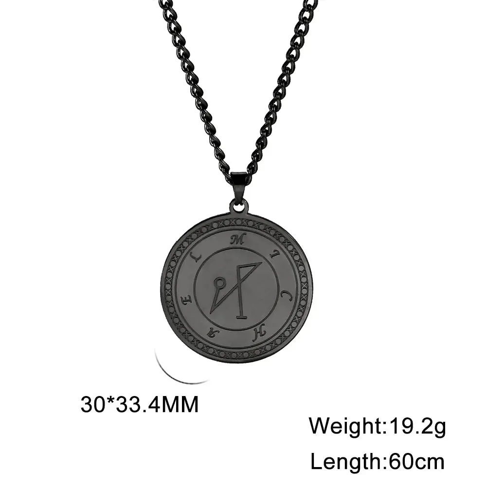 Archangel Michael Sigil Pendant Stainless Steel Amulet Necklace
