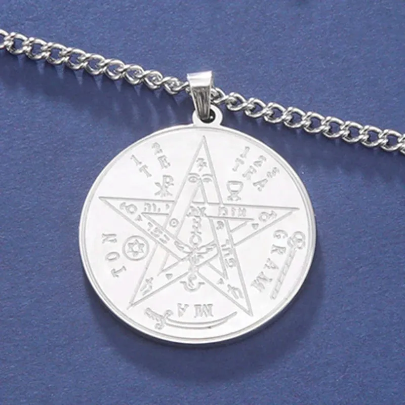 Archangel Michael Sigil Pendant Stainless Steel Amulet Necklace