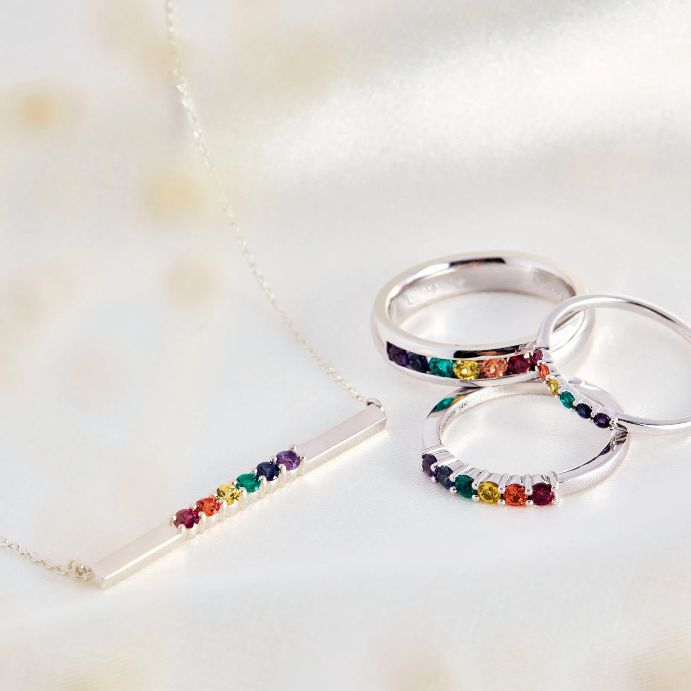 Aspen Rainbow Unity bar necklace