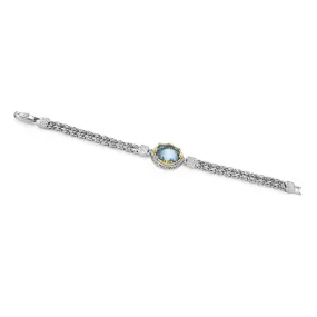 AT 816BT-B BLUE 18K VERMEIL BLUE TOPAZ CHAIN BRACELET