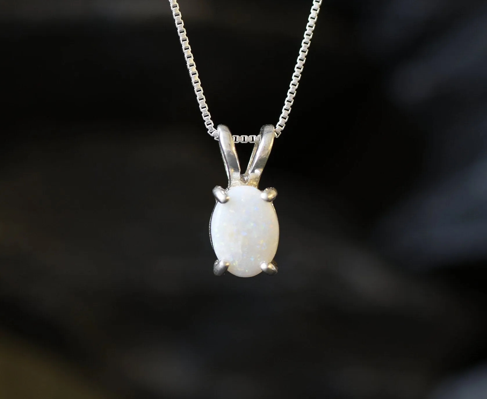 Australian Opal Pendant - Natural Opal Necklace - October Birthstone Necklace