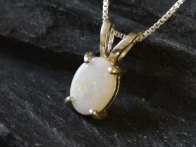 Australian Opal Pendant - Natural Opal Necklace - October Birthstone Necklace