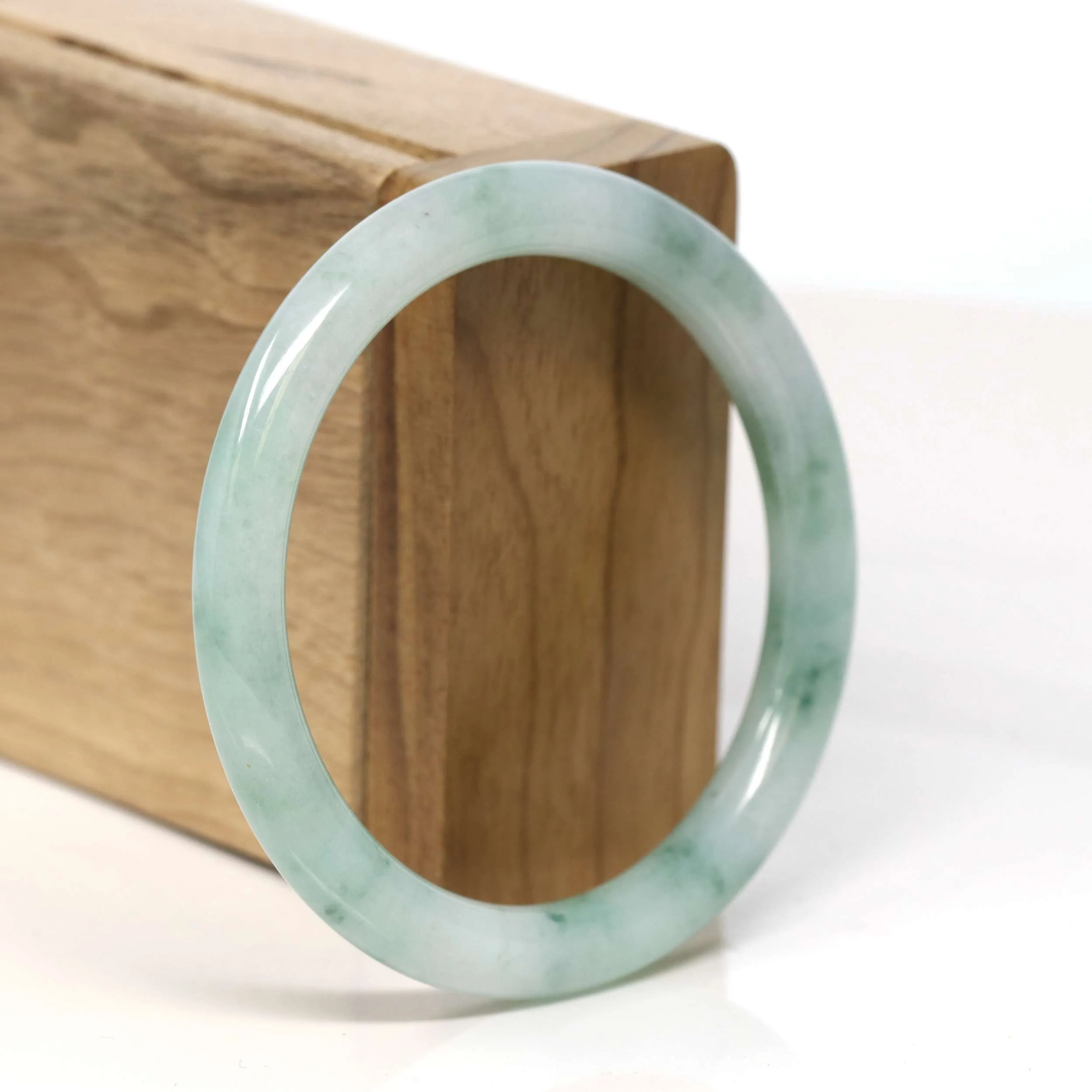 Baikalla "Full Round" Blue Green Jadeite Jade Bangle Bracelet (55.6 mm) #T342