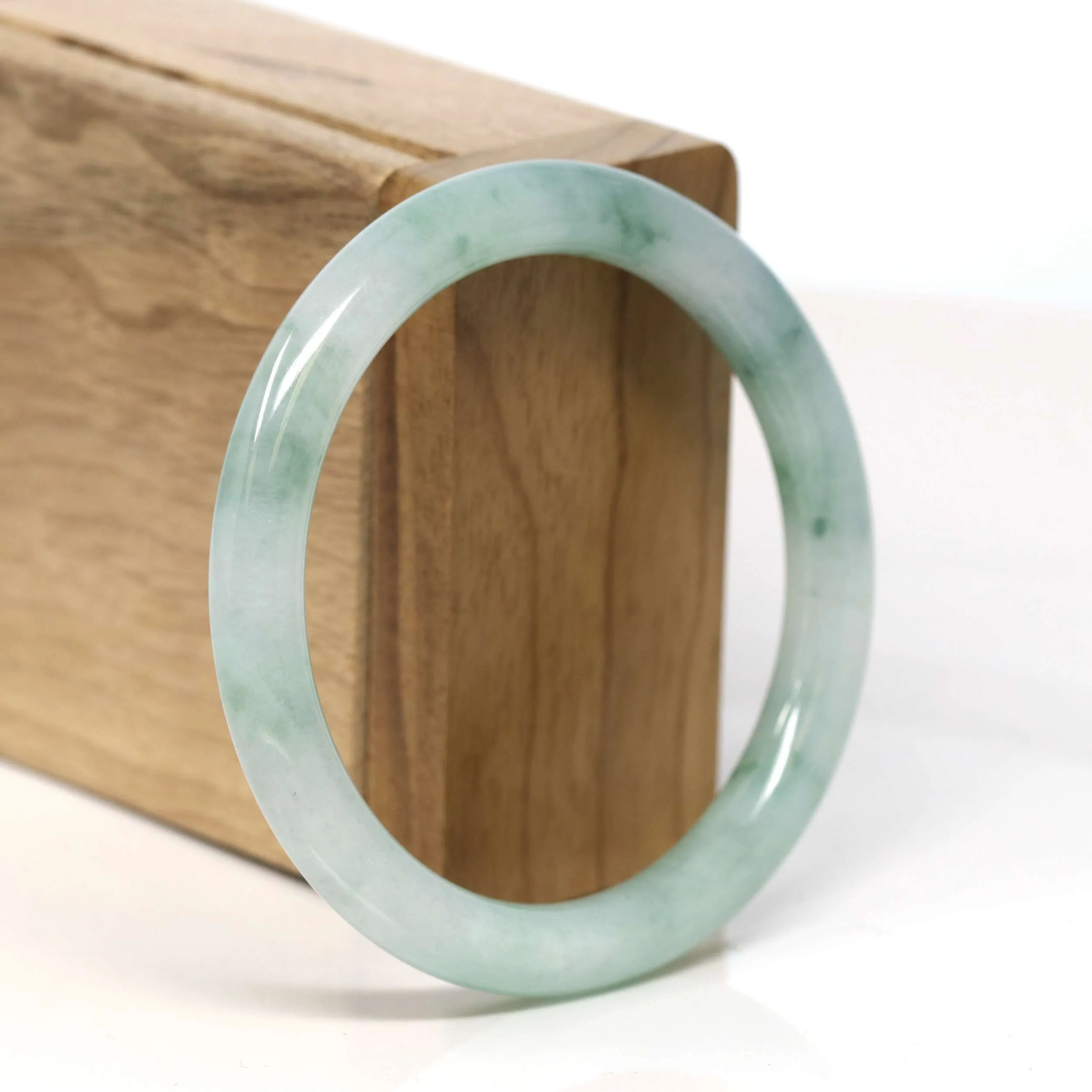 Baikalla "Full Round" Blue Green Jadeite Jade Bangle Bracelet (55.6 mm) #T342