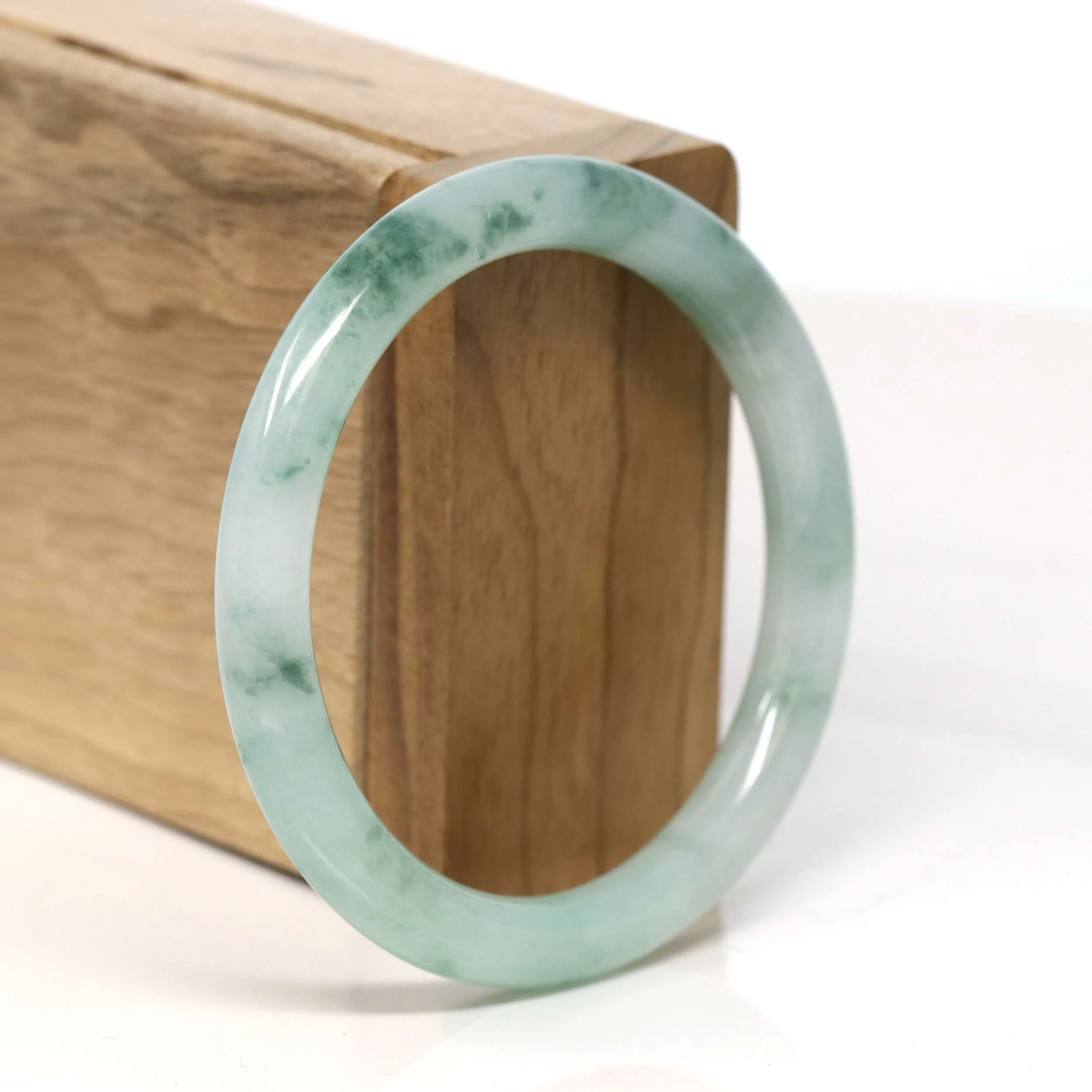 Baikalla "Full Round" Blue Green Jadeite Jade Bangle Bracelet (55.6 mm) #T342