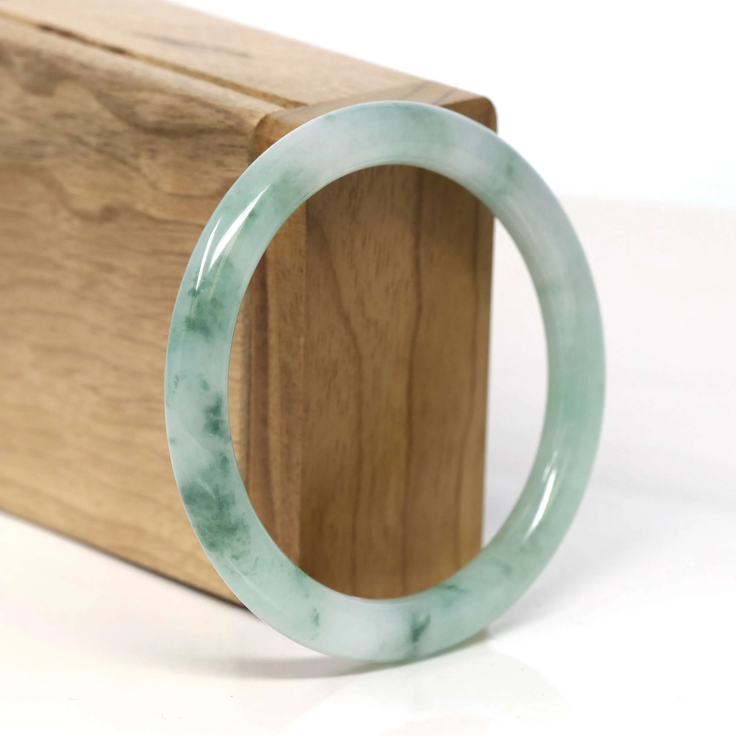 Baikalla "Full Round" Blue Green Jadeite Jade Bangle Bracelet (55.6 mm) #T342