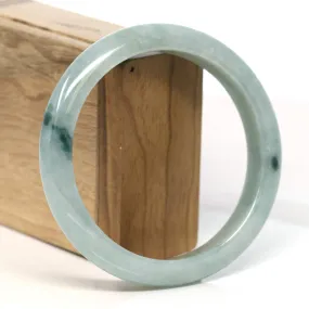 Baikalla "Half Round" Blue-Green Jadeite Jade Bangle Bracelet (63.42 mm) #T391
