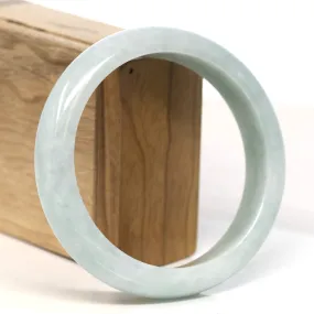 Baikalla "Half Round" Green Lavender Jadeite Jade Bangle Bracelet (63.3 mm) #T433