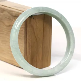 Baikalla "Half Round" Light Green Lavender Jadeite Jade Bangle Bracelet (66.3 mm) #T420