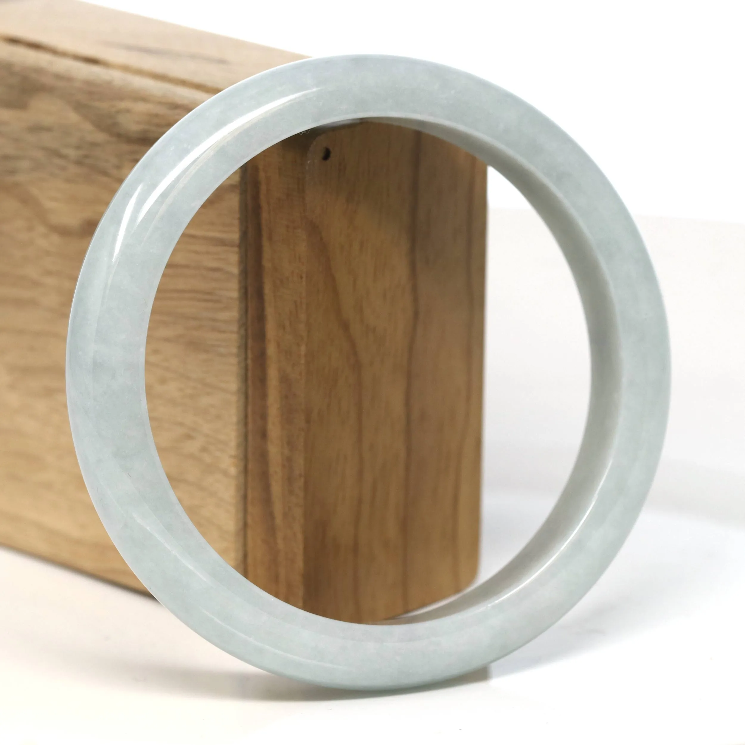Baikalla "Half Round" Light Lavender Jadeite Jade Bangle Bracelet (62.7 mm) #T501