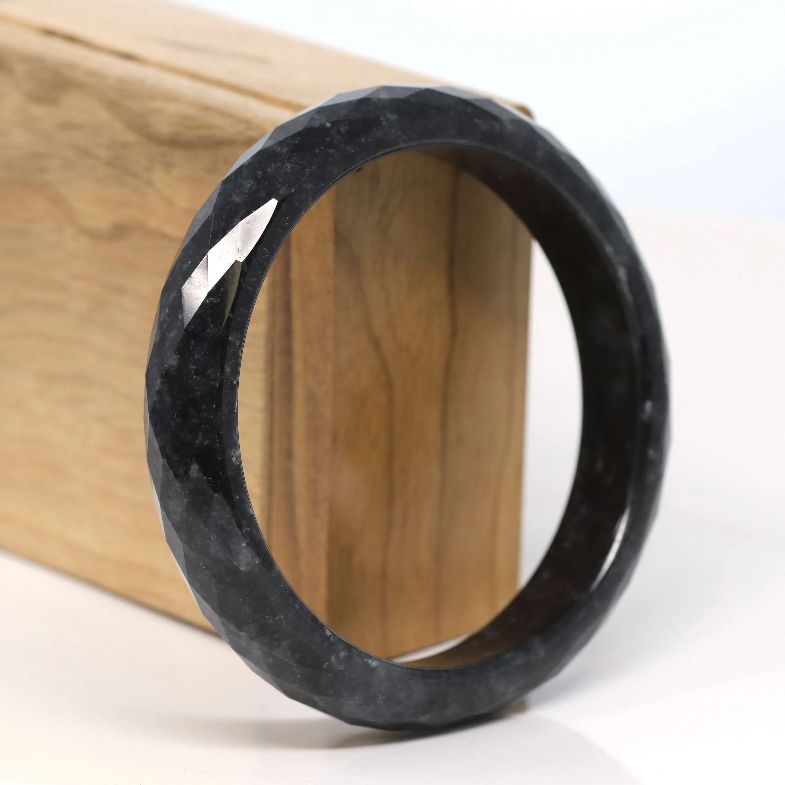 Baikalla "Half Round" WuJi Jadeite Jade Bangle Bracelet (61.05 mm) #T337
