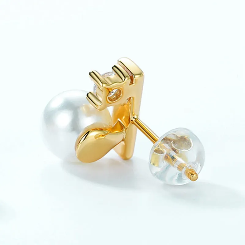 Balance Beam Diamond and Pearl Earrings