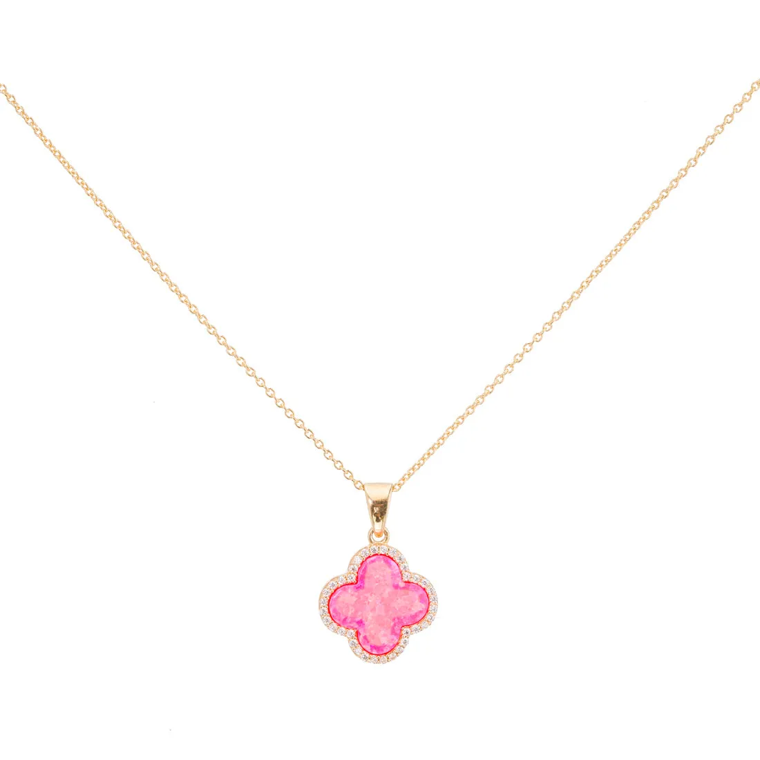 bara boheme | Clover CZ Pave Necklace - Large