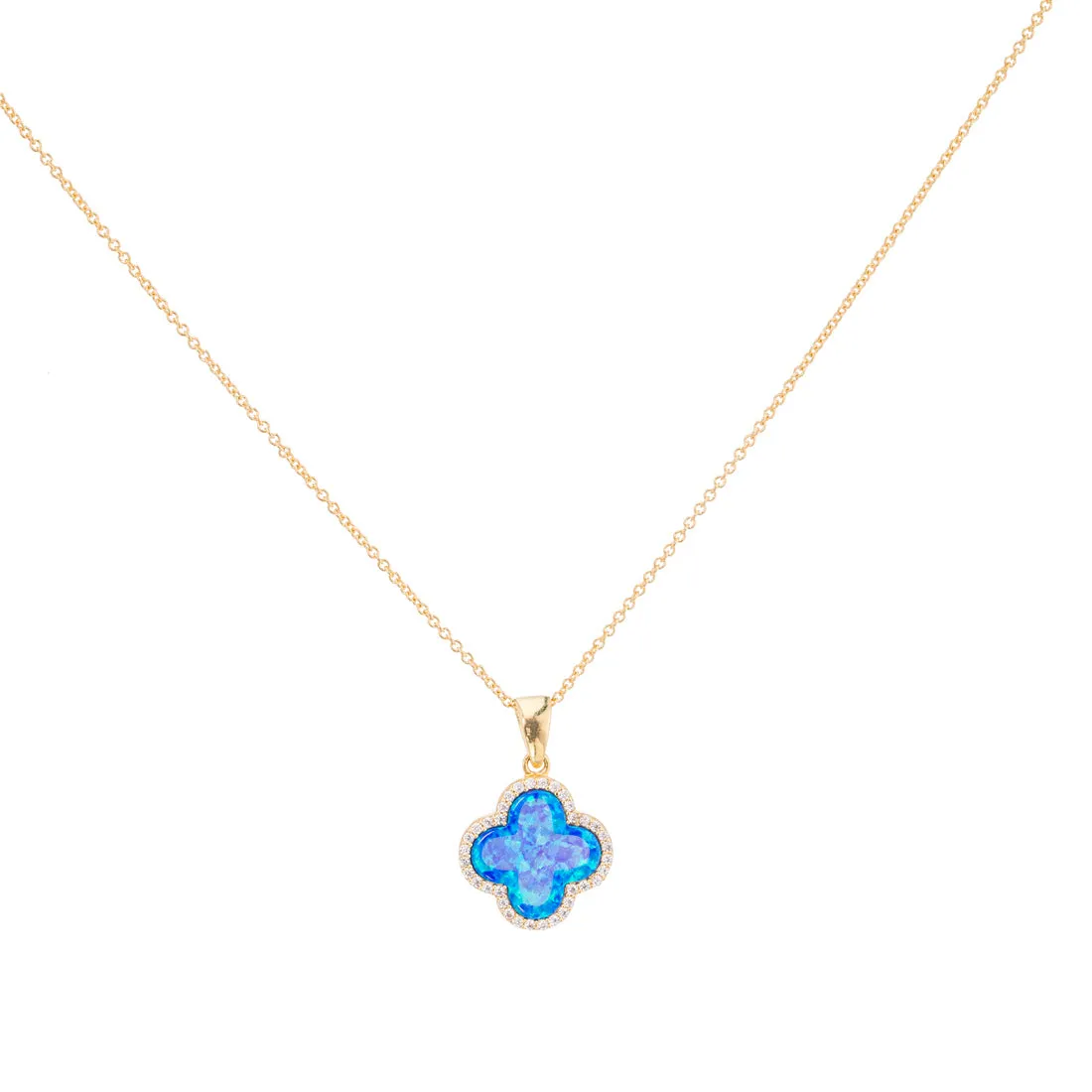 bara boheme | Clover CZ Pave Necklace - Large