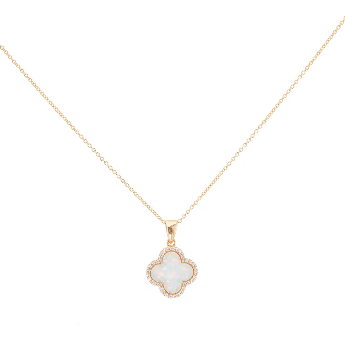 bara boheme | Clover CZ Pave Necklace - Large
