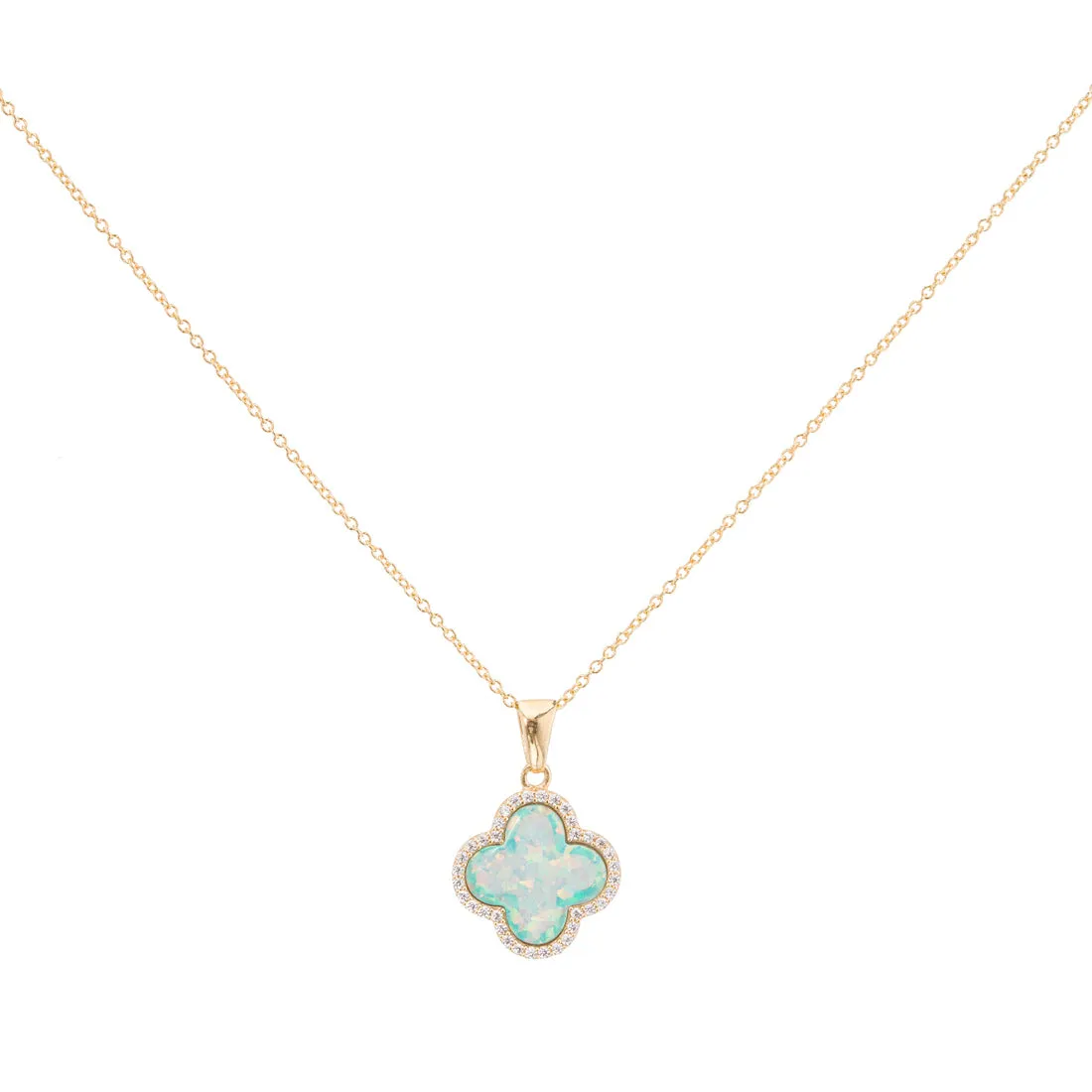 bara boheme | Clover CZ Pave Necklace - Large