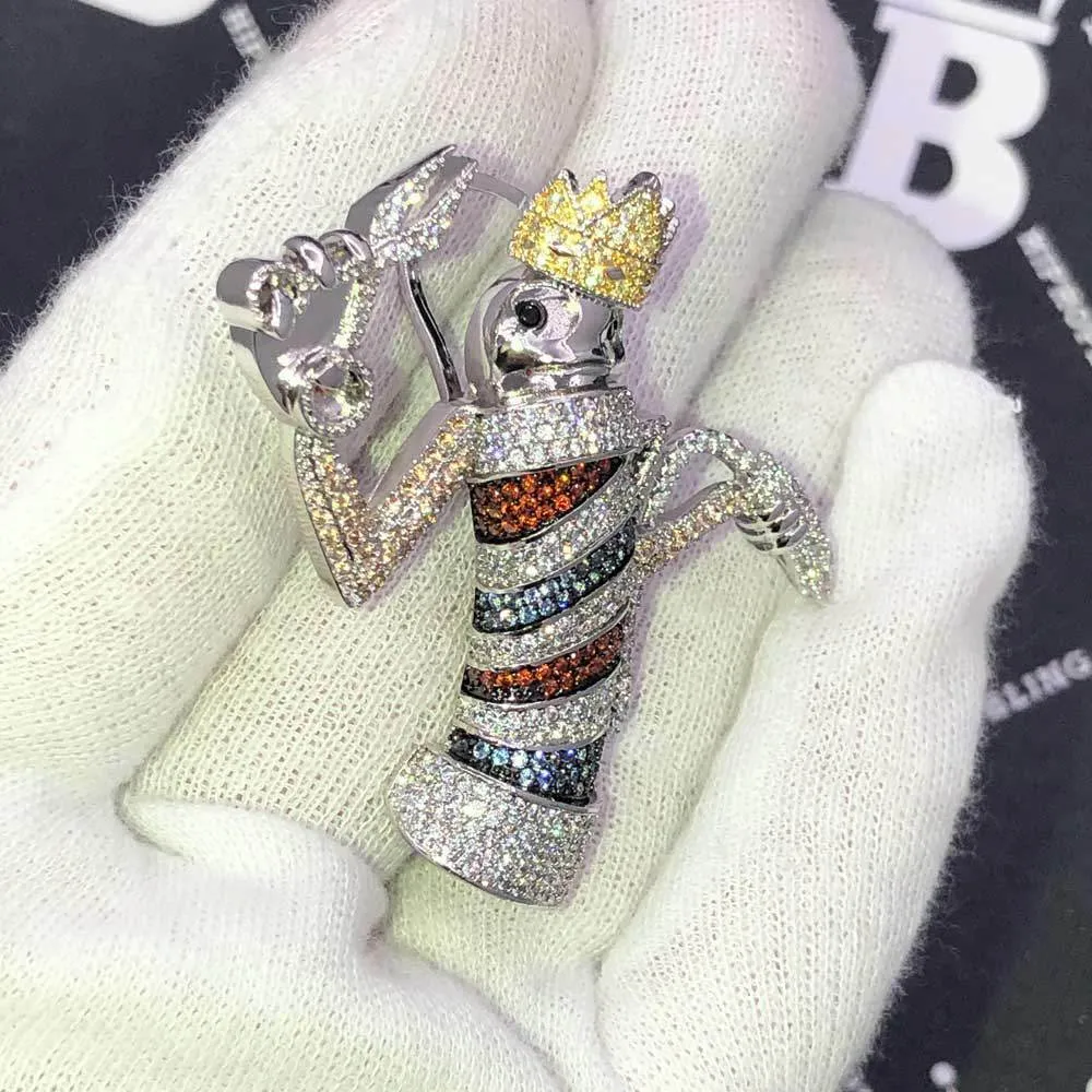 Barber King CZ Hip Hop Bling Bling Pendant