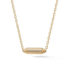 Barrels Station Necklace with Diamonds in 18K Gold