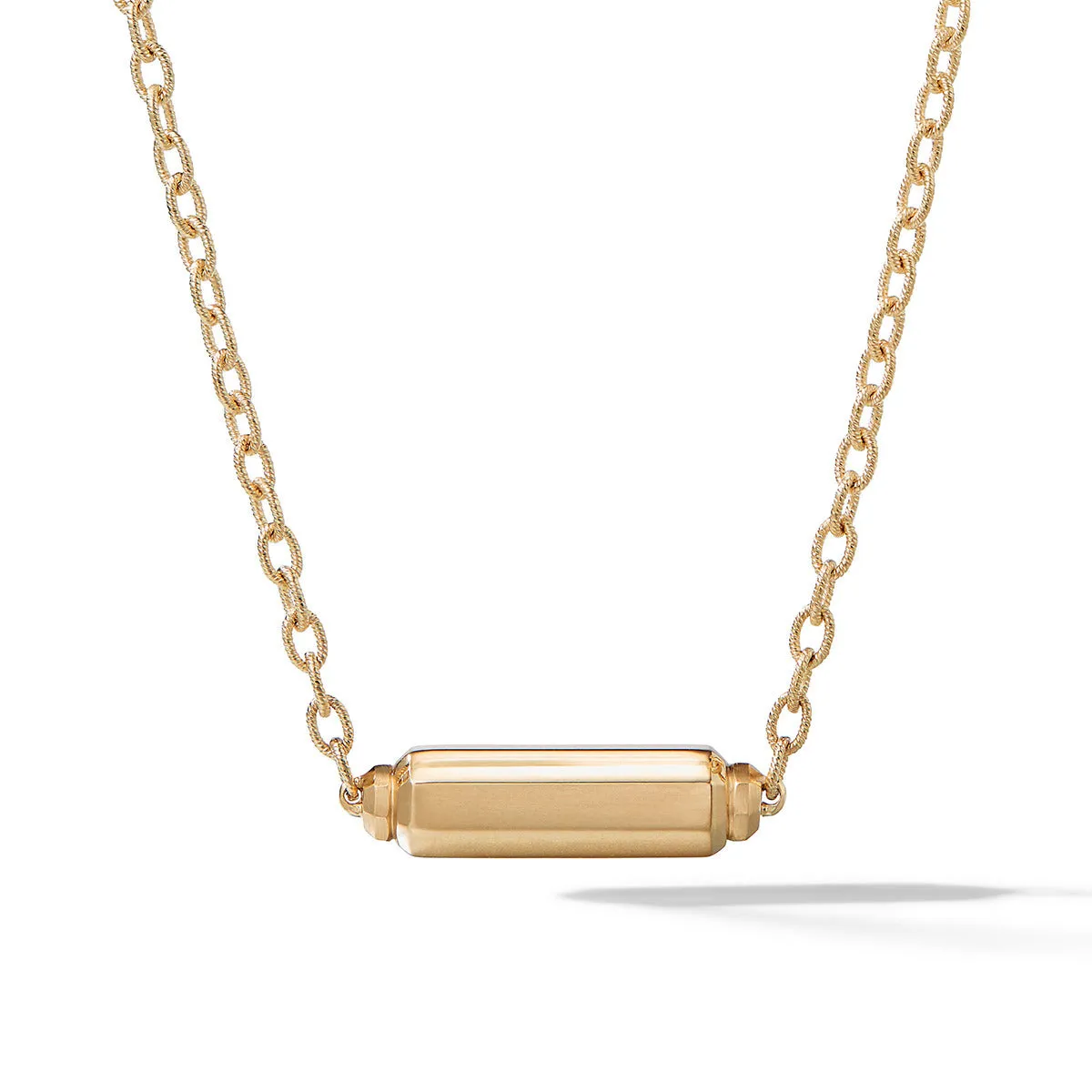 Barrels Station Necklace with Diamonds in 18K Gold