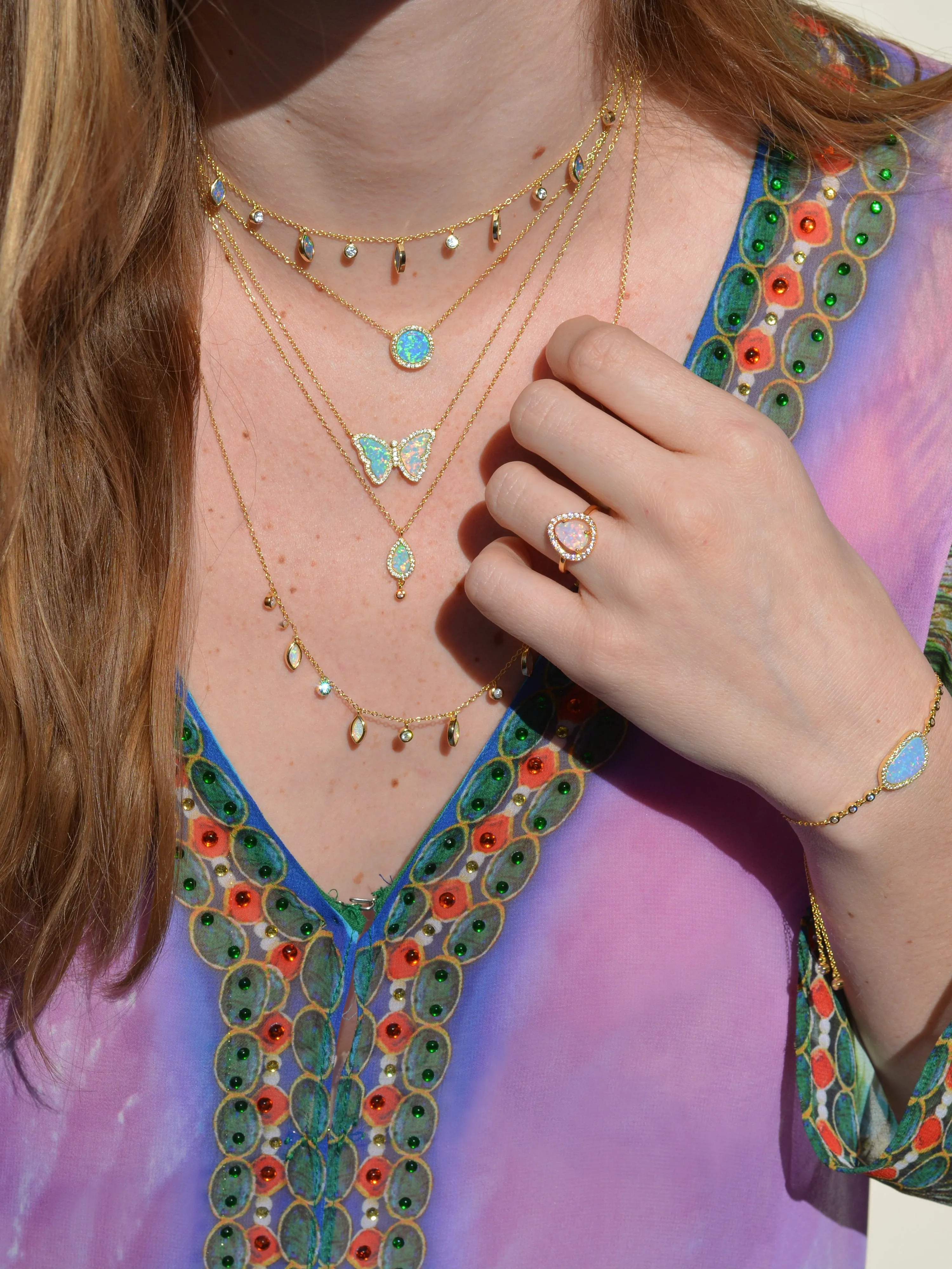 Beacon Opal Circle Necklace With Crystals