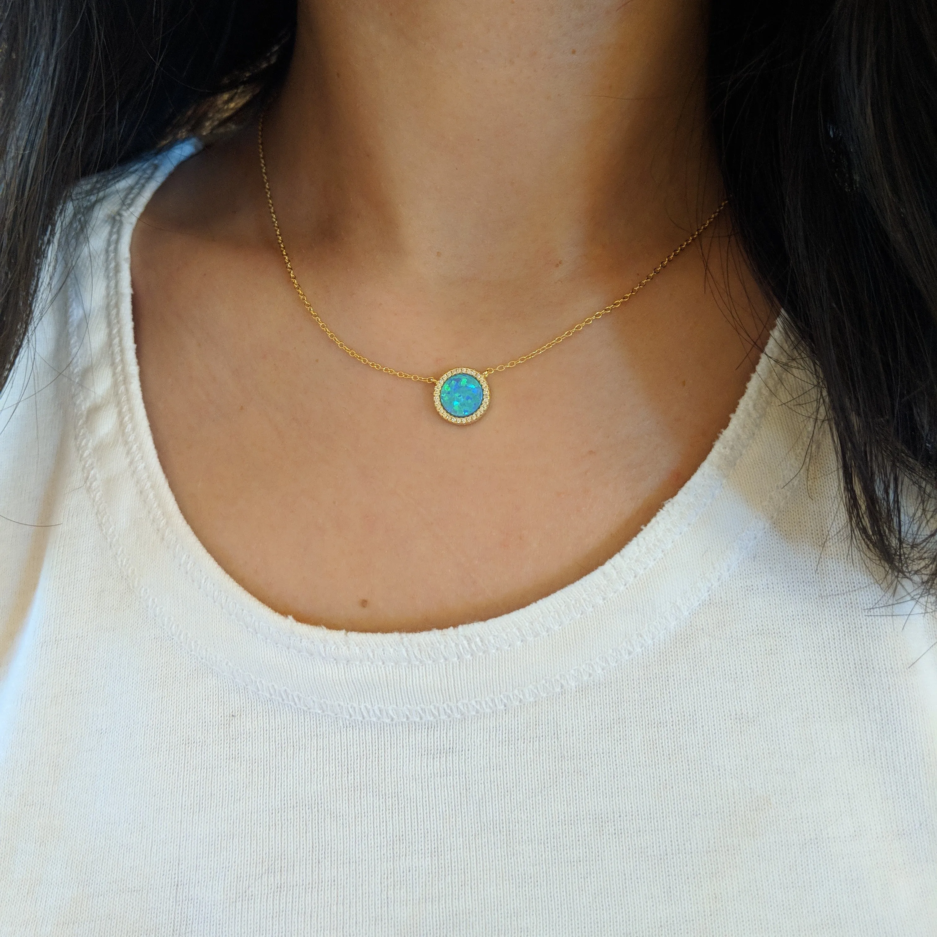 Beacon Opal Circle Necklace With Crystals