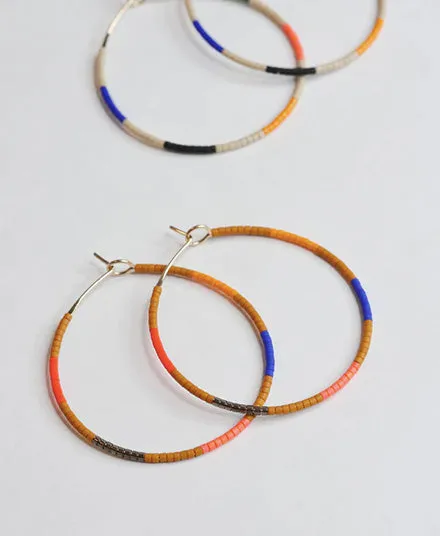 Beaded Hoop Earrings, Ximena