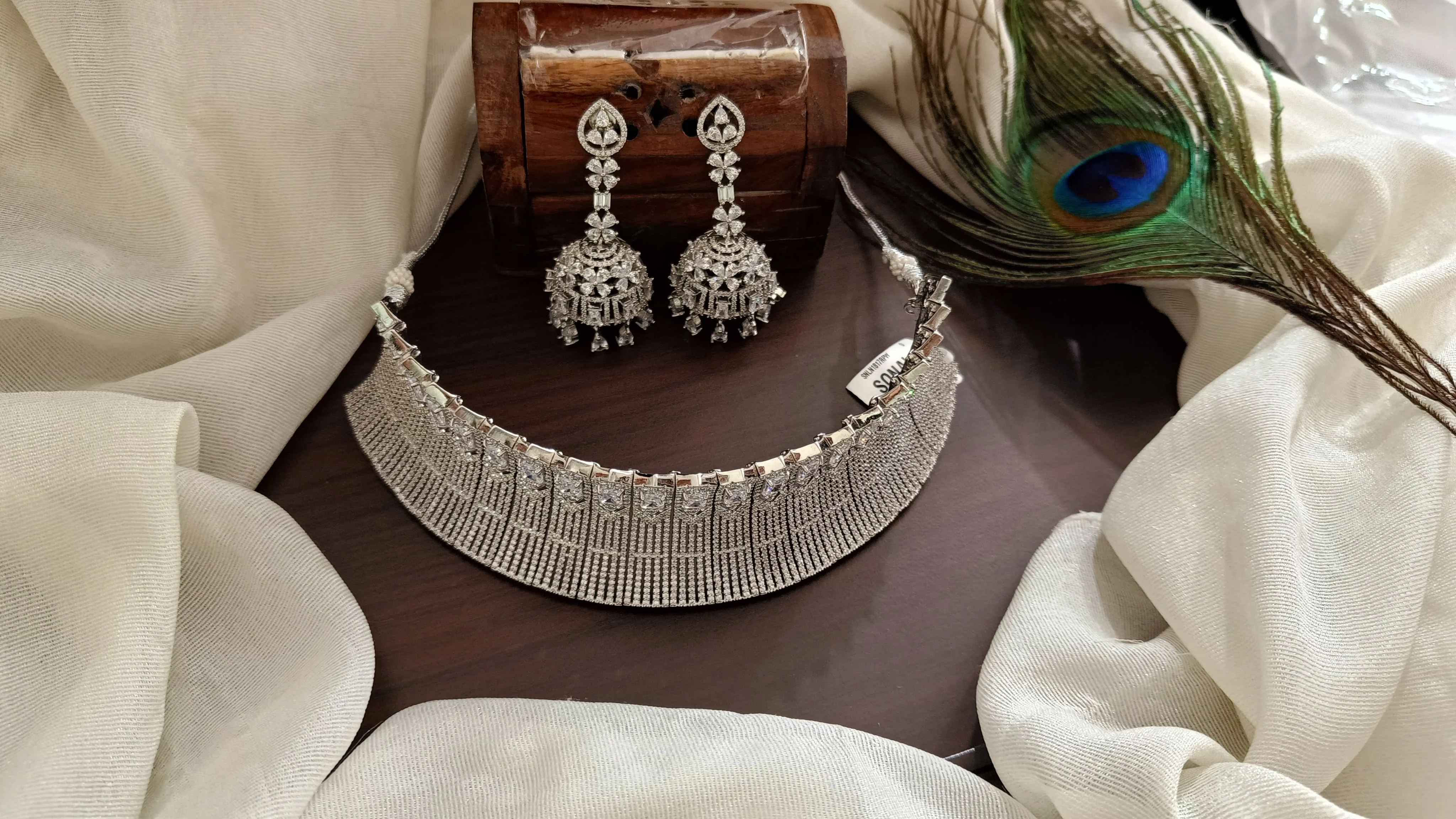 Beautiful Full Neck Covered  Zircon Choker set