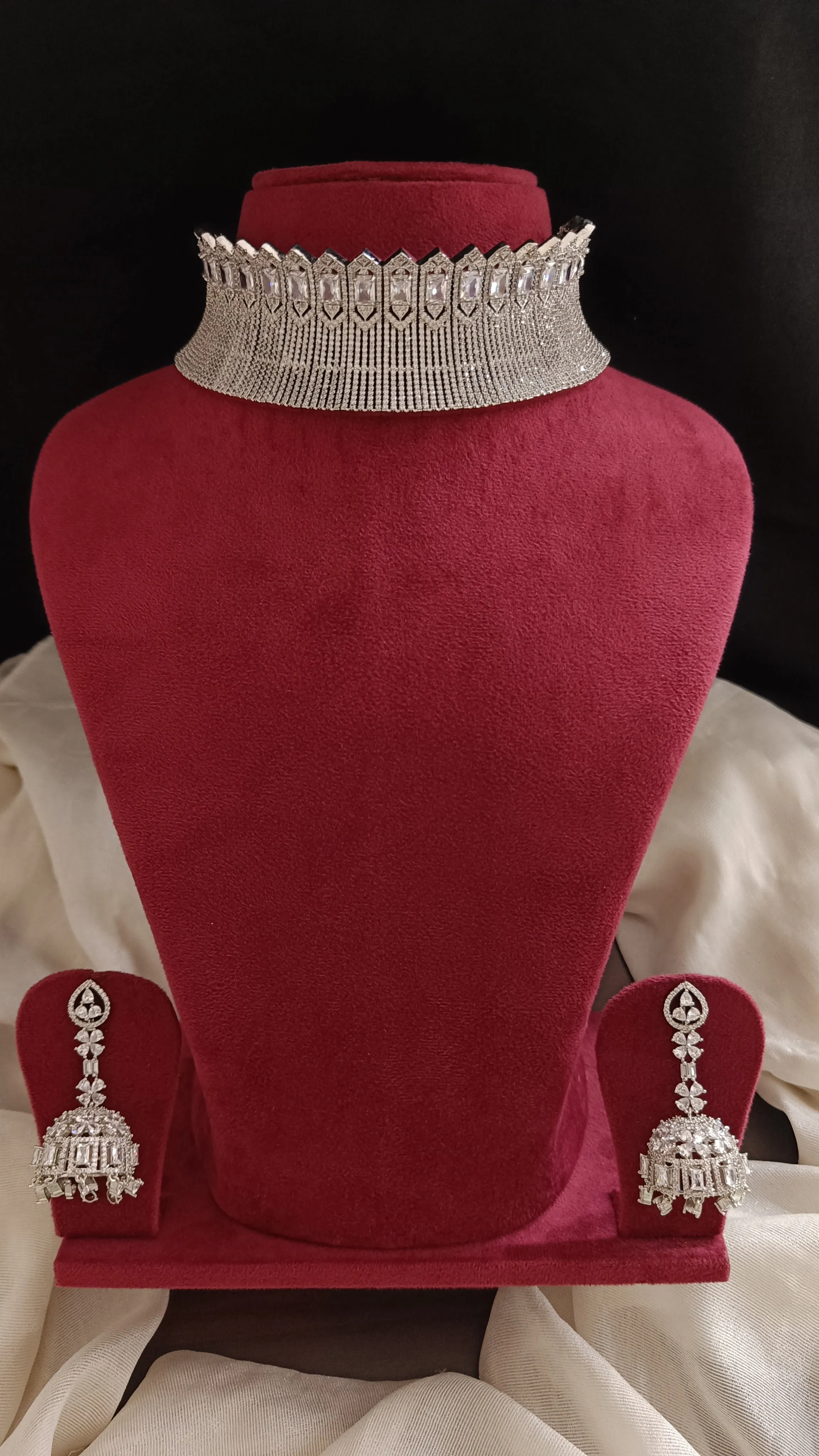 Beautiful Full Neck Covered  Zircon Choker set