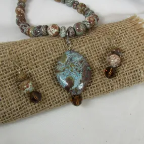 Big Blue Sky Jasper Necklace & Earrings Set