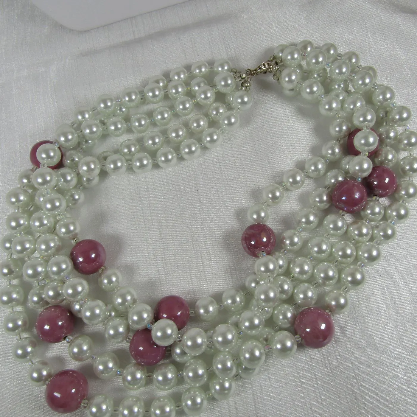 Big Bold Statement Pearl Necklace 5 Strands