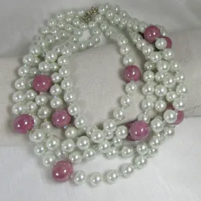 Big Bold Statement Pearl Necklace 5 Strands